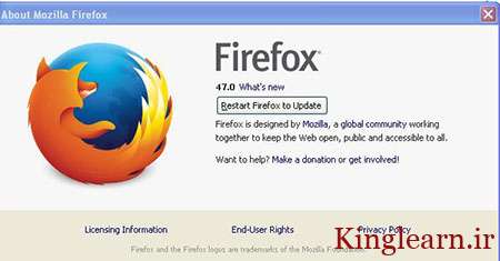 آموزش آپدیت مرورگر Mozilla Firefox