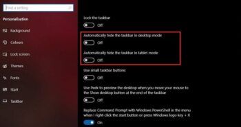 ترفند مخفی کردن Taskbar ویندوز 10