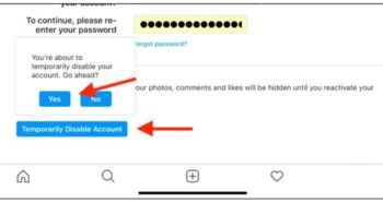 آموزش غیر فعال کردن موقت حساب اینستاگرام